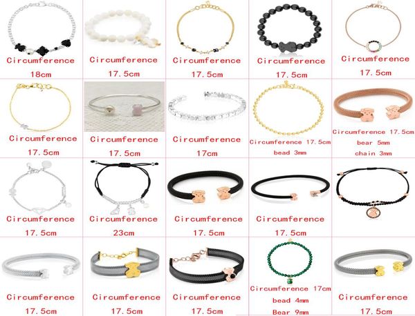 

2021 new style 100 925 sterling silver classic cute bear temperament trendy bracelet fashion ladies jewelry factory whole2714573, Golden;silver