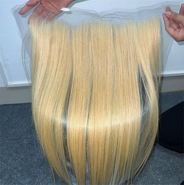 

13x4 transprent lace frontal 613 straight 100% vietnamese raw human hair bundles unprocessed hair extensions, Black;brown