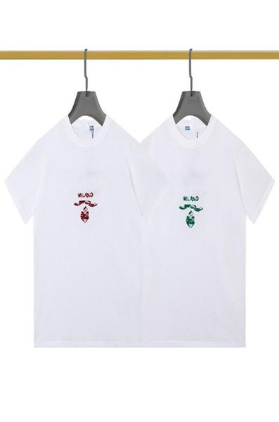 

embroidered loose fit slim short sleeve tshirt tees012346401694, White;black