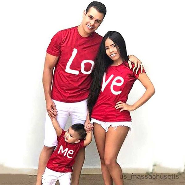 

family matching outfits tshirt mother kids love me print family matching outfits cotton family clothing sets matching mother daughter family, Blue
