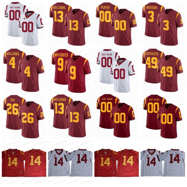 

ncaa usc trojans football jersey 13 caleb williams 3 addison mario williams travis dye tuli tuipulotu lake mcree austin jones calen bullock, Black;red
