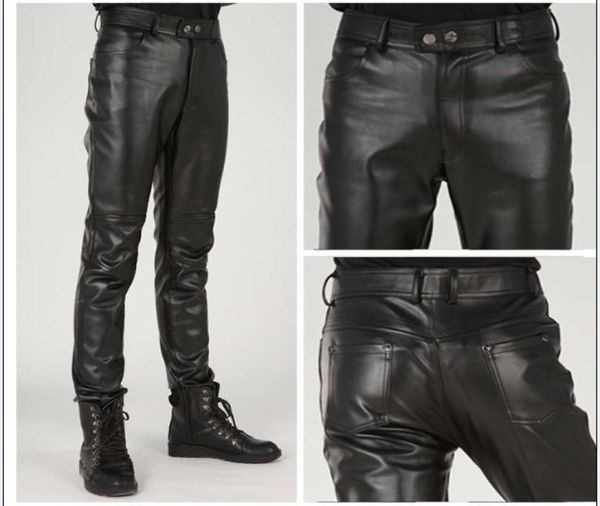 

korean style new male pu leather pants tide slim trousers autumn winter fashion casual leather pants black men039s5415739