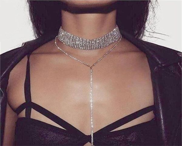 

fashion ladies jewelry necklace earrings hand hoop set bridal wedding party banquet dress ornaments inlaid rhinestones shows hallo2502088, White