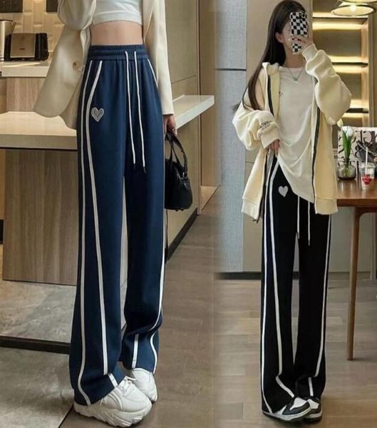 

pants women039s black high waist wide leg pants street wear04173509