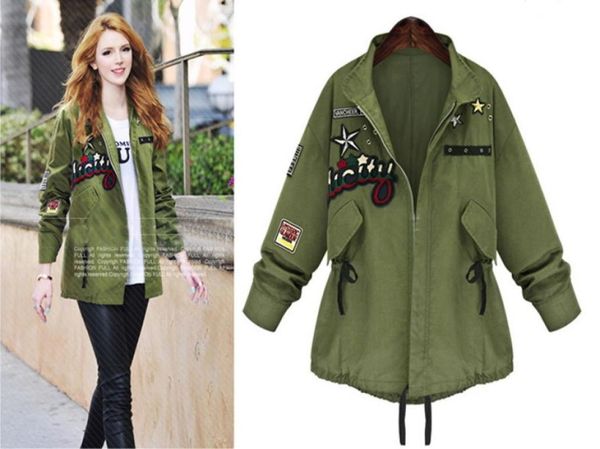 

teenage girls streetwear jacket ladies army green coat 2016 spring new style fashion easy matching europeamerican styles 6839185, Black;brown