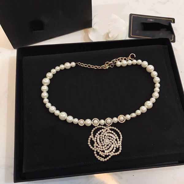 

women pendant necklaces ccity autumn and winter pearl sweater chain gold long choker women jewelry designer luxury accessories 44, Silver