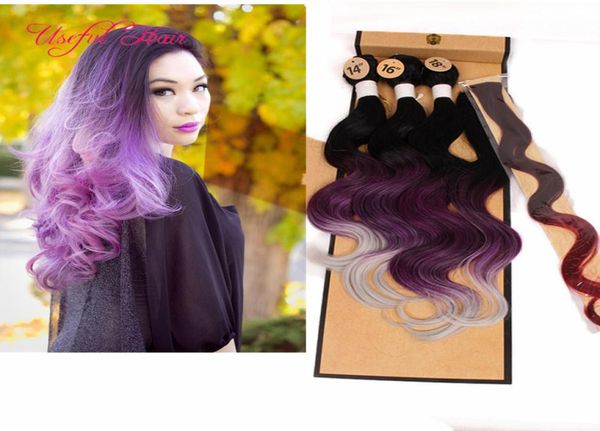 

synthetic weaves closure body wave hair weaves 220gram synthetic braiding hair bundle with lace closurebrazilian sew in hair exte1120704, Black;brown