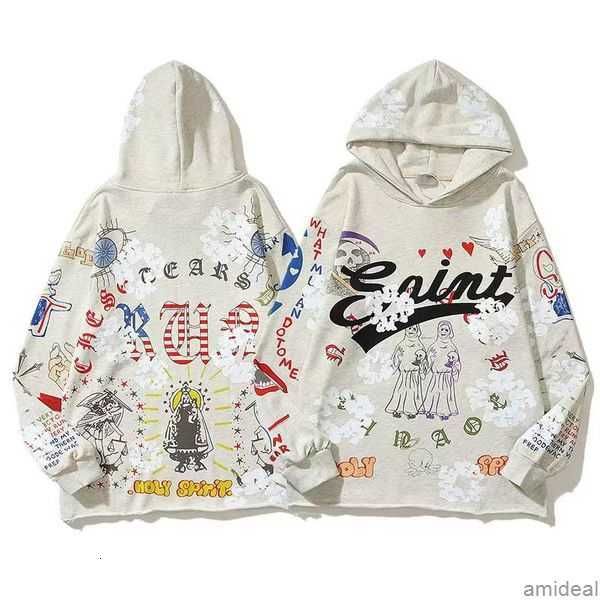 

hellstar hoodies men's sweatshirts high street hooded harajuku y2k stranger things lose warm pullover loose hip hop hoody s4e3, Black