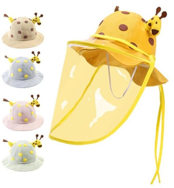 

anti droplets baby hat summer with face shield mask anti children bucket hat kids boys girls cartoon sunhat cute baby hats189z8840513, Yellow