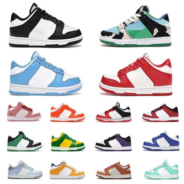 

kids shoes todders chunky panda youth sneakers girls boys sb university blue low shoe children trainers running skateboard shoe, Black