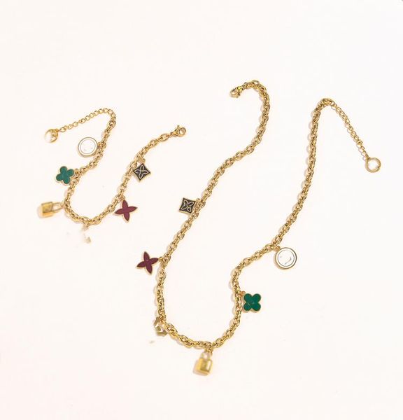 

never fading 14k gold plated luxury brand designer pendants necklaces stainless steel double letter choker pendant necklace chain 6265726, Silver