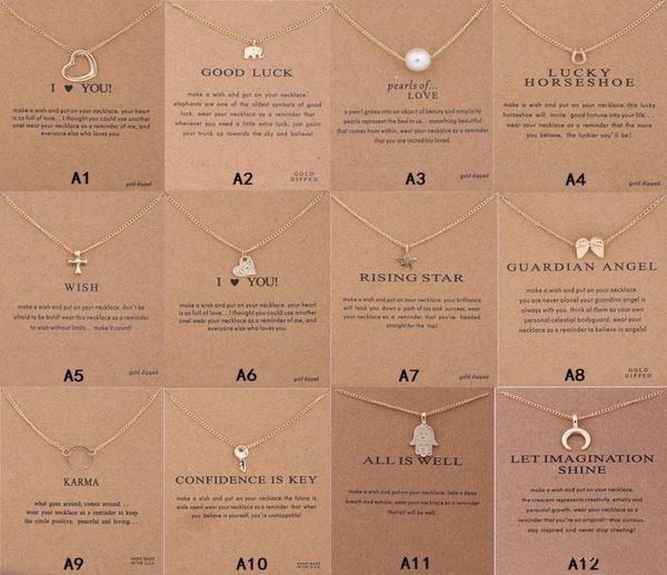 

new arrival dogeared necklace with gift card elephant pearl love wings cross key zodiac sign compass lotus pendant for women fashi6357043, Silver