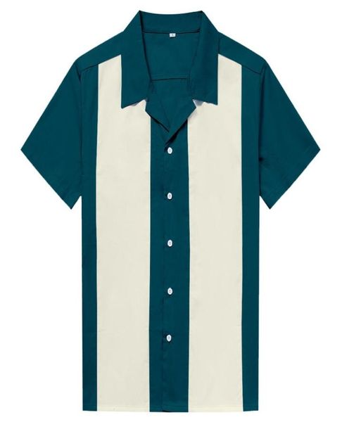 

men western shirt short sleeve cotton rockabilly bowling casual shirts lake blue4079686, White;black