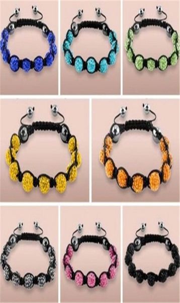 

the smoothest jewelry whole in the country 10mm 9 diamond drill ball woven bracelet soft clay mud ladies explosion2831913, Black