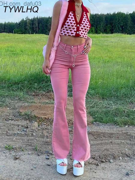 

women's pants capris street apparel y2k flared jeans women's high waist 90s fashion pink stretch bag mom jeans wide leg pants eleg, Black;white