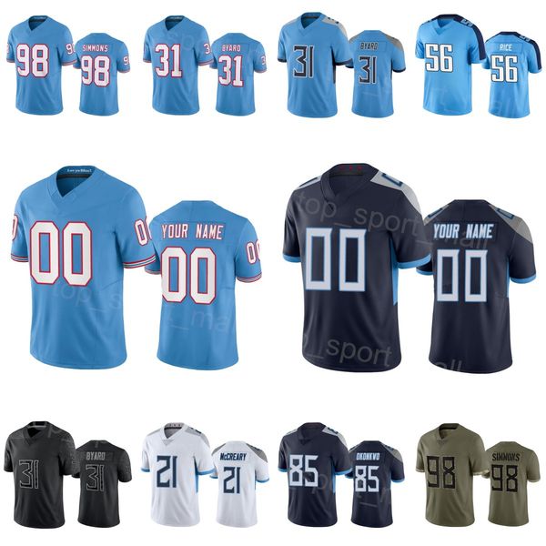 

man woman youth football 85 chigoziem okonkwo jersey 15 nick westbrook-ikhine 31 kevin byard 21 roger mccreary 56 monty rice 98 jeffery simm, Black;red