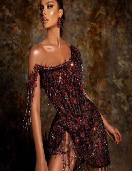 

evening dress women dress wine red mini sheath yousef aljasmi kendal jenner silver crystal kim kardashian7744311, Black;pink