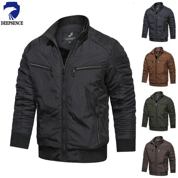 

mens jackets deepsence fallwinter jacket waterproof outdoor soft shell collar big thick casual fashion 230810, Black;brown