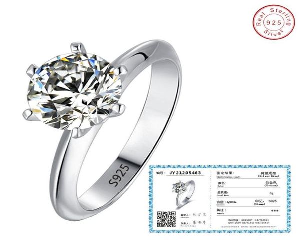

925 sterling silver lab created diamond ring for women engagement wedding rings fine jewelry whole4895617, Golden;silver