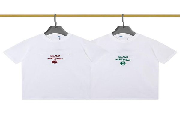 

embroidered loose fit slim short sleeve tshirt tees012349072415, White;black