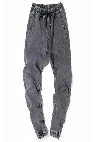 

men039s jeans 7xl 6xl 5xl plus size harem summer fashion stitching loose drawstring black gray denim pants streetwear trousers1192737, Blue
