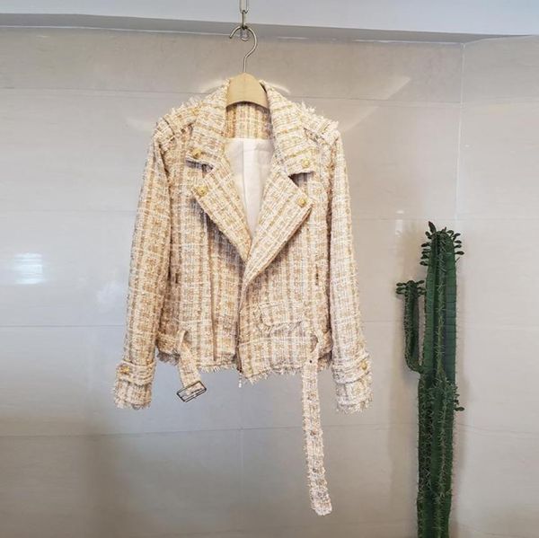 

2020 spring and autumn women long sleeve tweed jackets elegant slim retro streets jacket39893314543060, Black;brown