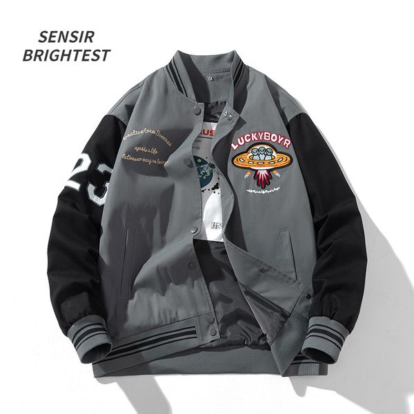 

mens jackets spring thin colorblock jacket hiphop towel velvet embroidered trendy for teenagers 230810, Black;brown