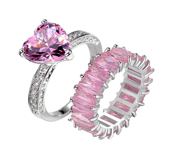 

pink rings inlaid with zircon jewelry for women fashion party bijoux9595043, Silver