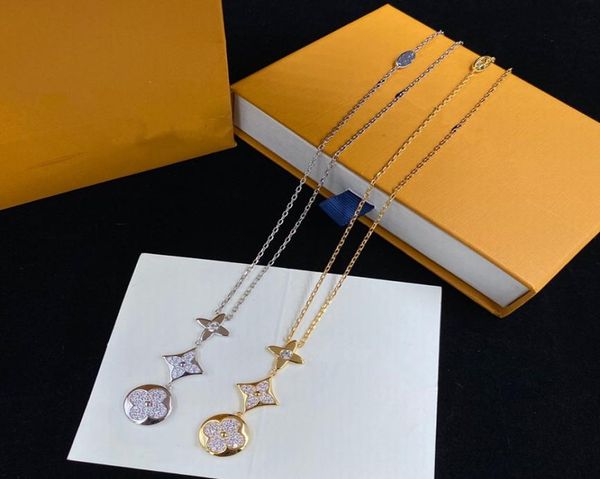 

with box womens design necklace 18k gold plated stainless steel necklaces choker chain letter pendant europe america fashion weddi9846425, Silver