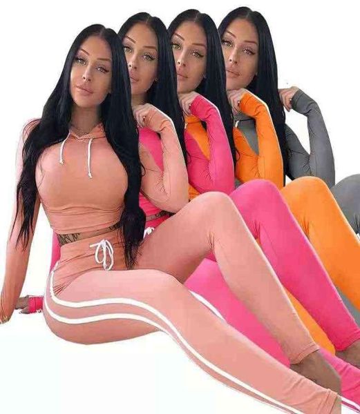 

hoodies boboyu women new tracksuits trendy slim fit and legging pants set with side stripe printed autumn clothes9647413, Black;gray