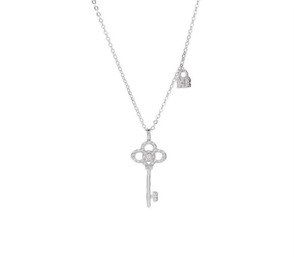 

s925 sterling silver key pendant necklace ladies fashion simple clavicle chain necklace jewelry gift 6xl1041256q3566259