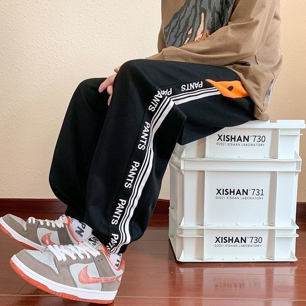 

mens pants autumn casual fashion trend loose fitting sports baggy 230809, Black