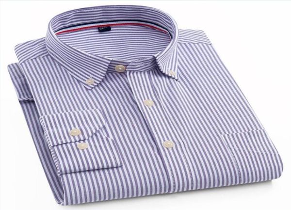 

ebaihui new mens long sleeve solid oxford dress shirt stripe highquality male casual regularfit button down shirts l6765603795, White;black