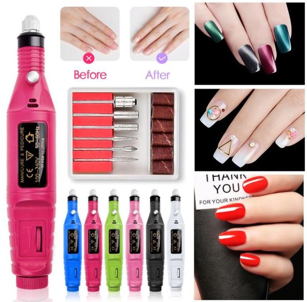 

eu us plug 1 set professional electric nail boring machine manicure machine nail file drill tool new pedicure tool4509899