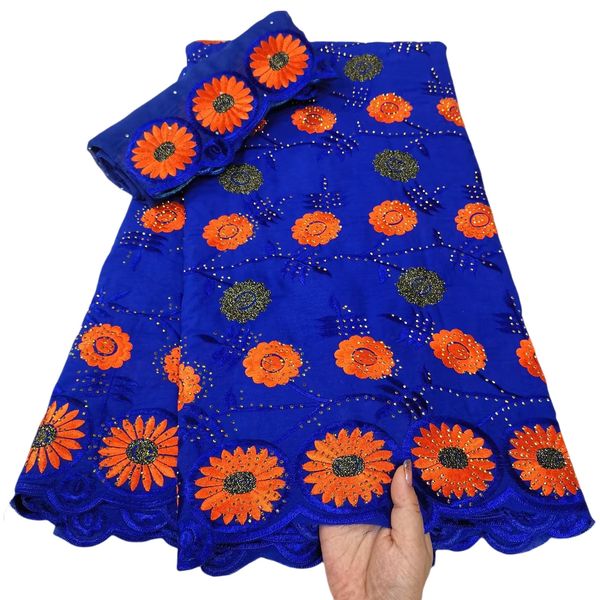 

swiss voile fabric 5 yards nigerian ladies evening party rhinestones formal dress sewing craft cotton cloth textile women dinner costume new, Black;white