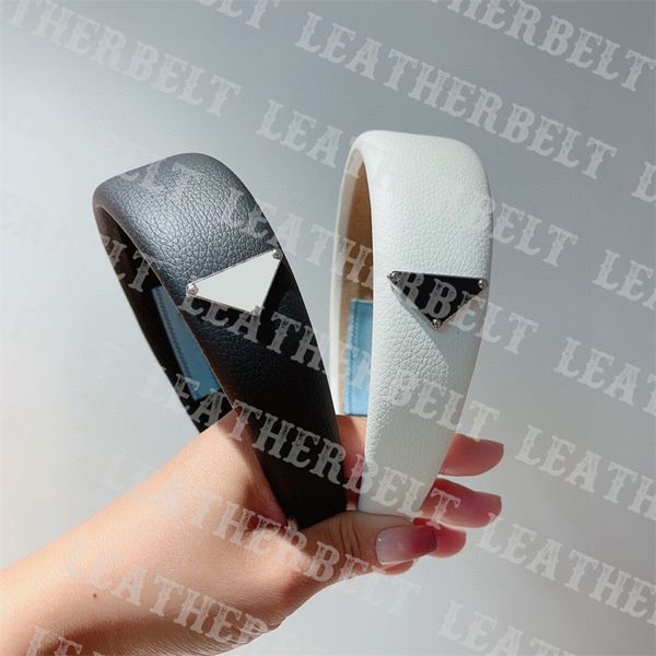

casual wide brim headbands fashion leather hair hoop designer metal triangle elastic headbands for women, Silver