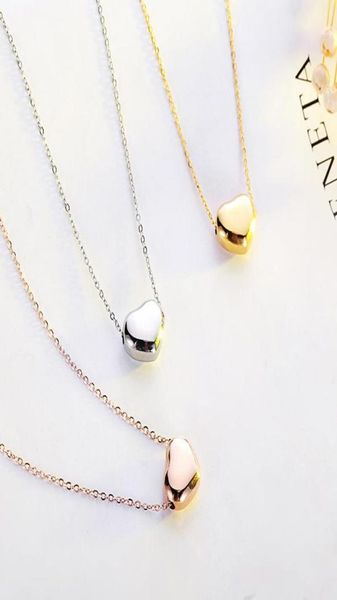 

pendant necklaces re fashion simple heart necklace women rose gold silver color chain choker stainless steel jewelry birthday gift4540130