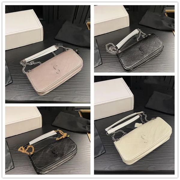 

luxury designer niki bag vintage baguette bag wax leather chain tramp messenger bag women's crossbody bag tote purse