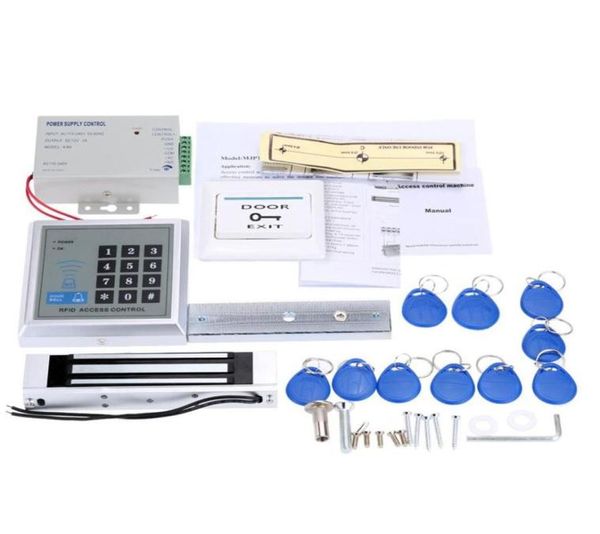 

home security rfid access control system kit set 180kg electric magnetic lock door switch power supply with 10pcs id key fobs302p2961440