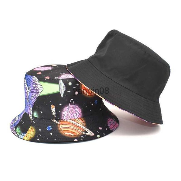 

wide brim bucket outdoor sunshade shopping fairy tales undomesticated psychedelic mushroom prints fisherman's cap for f252 hkd230810, Blue;gray