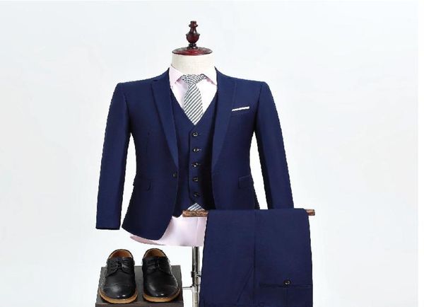 

brand new navy blue men 3 piece suit wedding tuxedos groom tuxedos notch lapel one button men business prom blazerjacketpantsti3487976, Black;gray