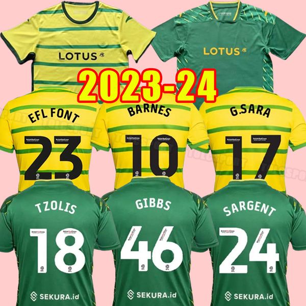 

23 24 pukki hugill soccer jerseys 2023 2024 camiseta de futbol rashica mclean dowell buendia tzolis sargent footy home away men kit football, Black;yellow