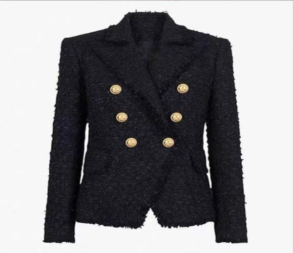 

90 4xl 2022 autumn women039s jackets black long sleeve lapel neck tweed button women039s mansha2497477, Black;brown