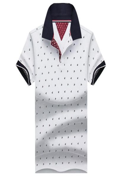 

new brand polos mens printed polo shirts 100 cotton short sleeve camisas polo casual stand collar male polo shirt 4xl4555336, White;black