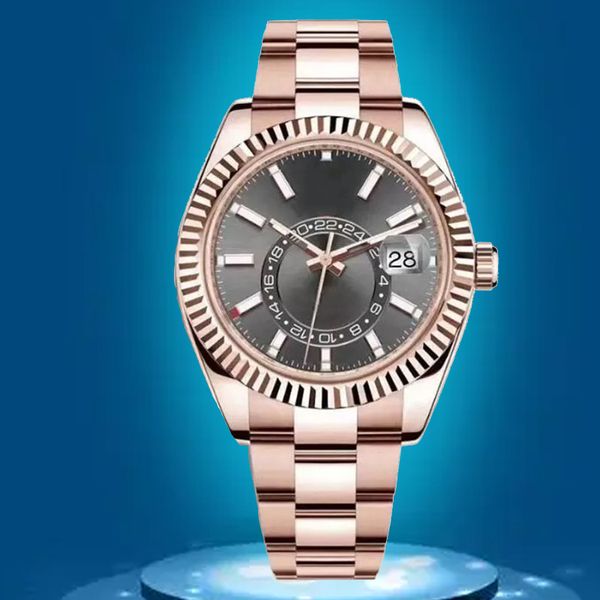 

watches mens watch 41mm automatic machinery stainless steel waterproof luminous montre homme watch male watches skydweller 2813 movement bra, Slivery;brown