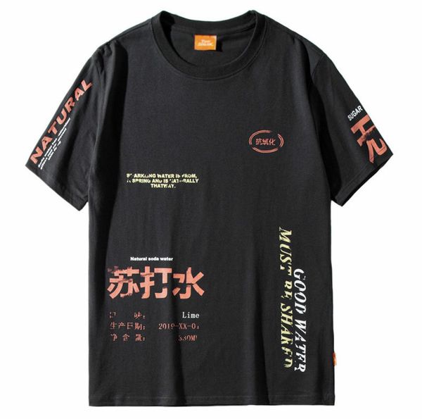 

januarysnow 2019 harajuku t shirt men hip hop soda water funny tshirt streetwear summer tshirts vintage print cotton tees sh6728510, White;black