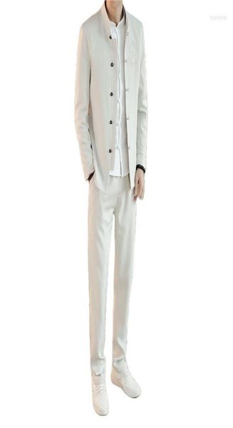 

men039s suits classic men embroidered fashion casual stand collar mens blazers jacket and pants china vintage style1976027, White;black