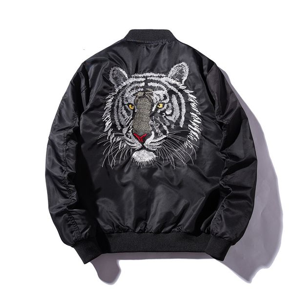 

men's jackets mens bomber jacket feather embroidered tiger flight jackets pilot air force military motorcycle jacket coat men 230809, Black;brown