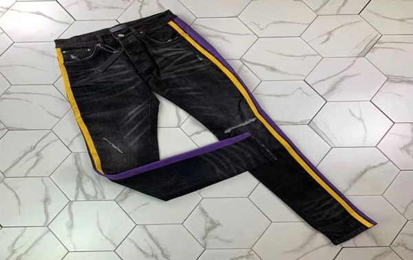 

329 men039s distressed ripped skinny jeans fashion mens jeans slim motorcycle moto biker causal mens denim pants hip hop men j2274175, Blue