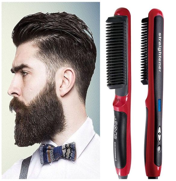 

multifunctional hair comb men039s quick beard brush straightener curling curler straightener hair curly beauty hair styler tool3911141, Silver